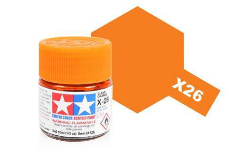  Acrylic Mini Paint -  X-26 Clear Orange | Tamiya | TM81526