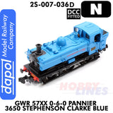 Great Western Railway - 57XX 0-6-0 Pannier 3650 Stephenson Clarke - Blue - DCC Fitted | Dapol | 2S-007-036D