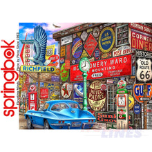 Load image into Gallery viewer, ROUTE 66 Pitstop 1000 piece SPRINGBOK Jigsaw Puzzle Random Cut Super Deluxe
