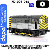 Class 08 740 Rail freight Triple Grey Stratford Diesel Shunter - DCC Ready | Dapol | 7D-008-015