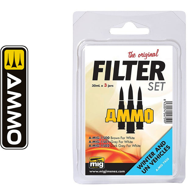 The Original Filter Set - Winter and UN Vehicles - 3 x 30ml | AMMO by Mig Jimenez | MIG7450