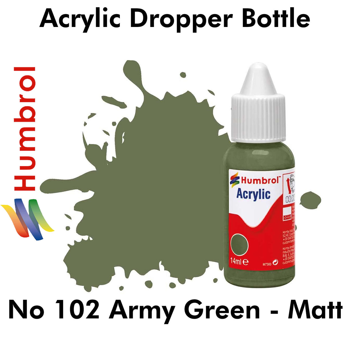 Acrylic Dropper - No 102 Army Green - Matt | Humbrol | DB0102