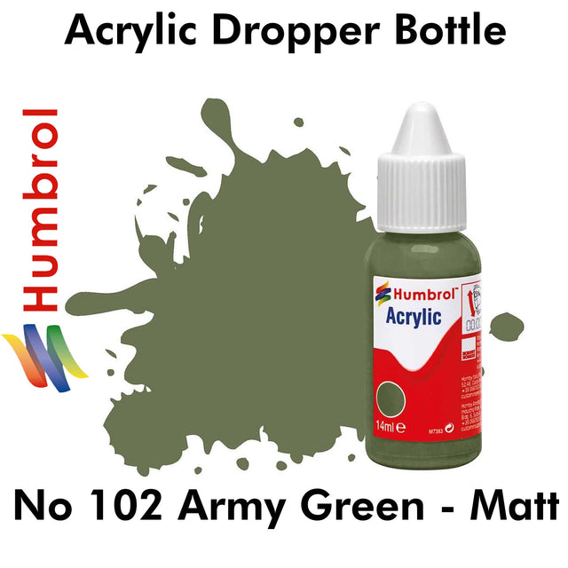 Acrylic Dropper - No 102 Army Green - Matt | Humbrol | DB0102