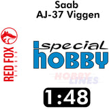 Saab AJ-37 Viggen Updated full interior for 1:48 Special Hobby kit Red Fox Studio RFSQS-48090