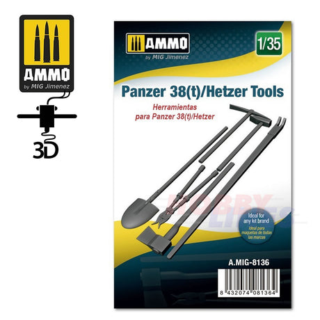 3D Printed Panzer 38(t)/Hetzer Tools - 1:35 | Ammo by Mig Jimenez | MIG8136