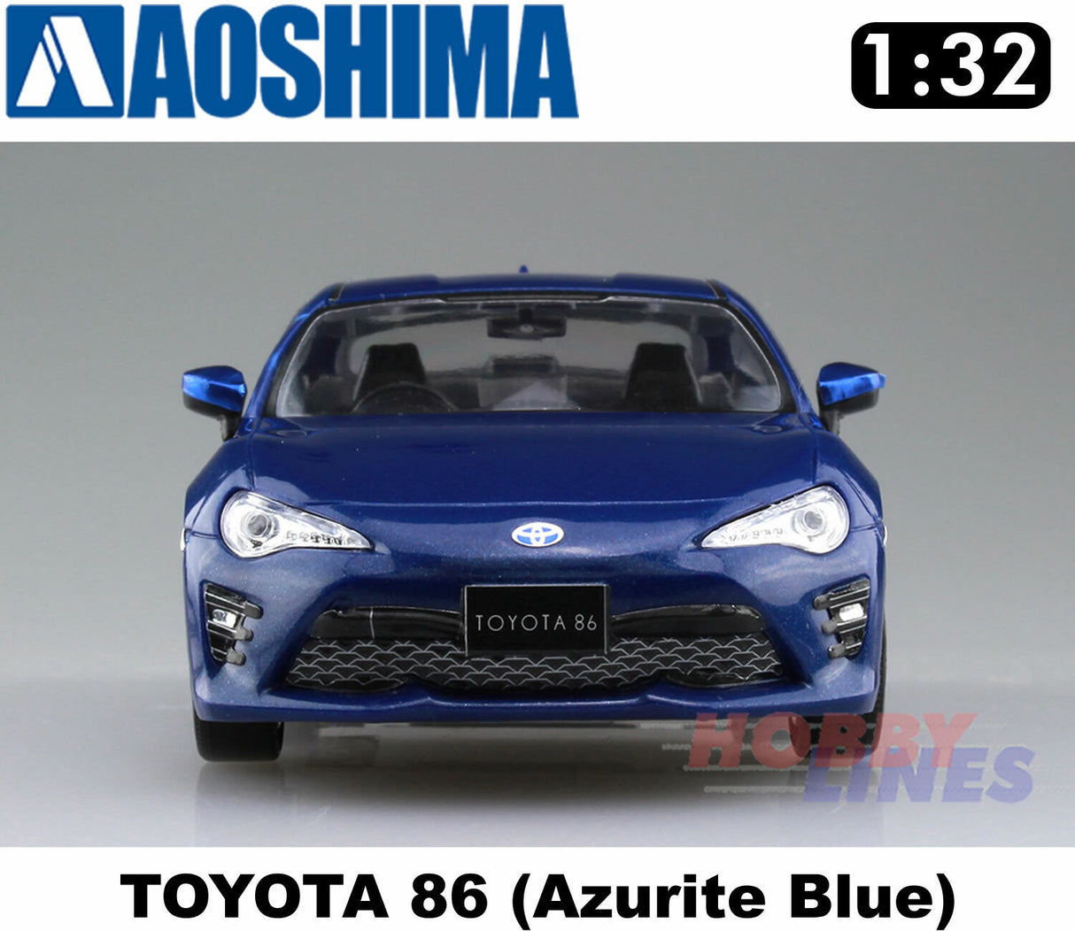 Toyota GT86 (Azurite Blue) Snap Together GT 86 1:32 scale kit Aoshima 05598