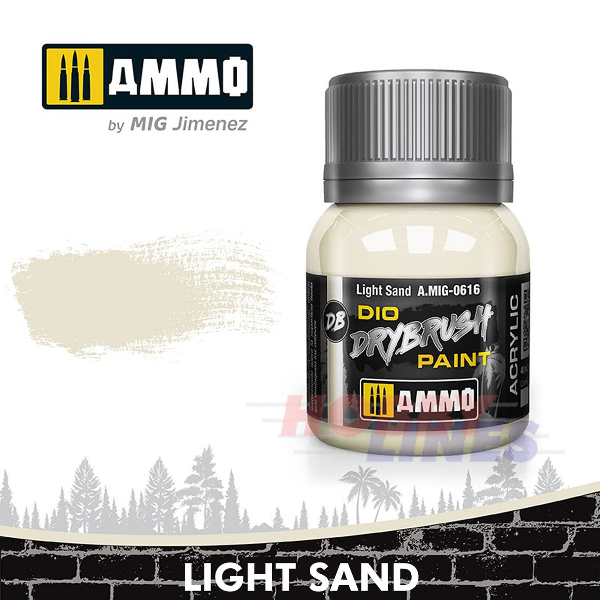 DIO Drybrush Paint - Light Sand 40ml | Ammo by Mig Jimenez | MIG0616