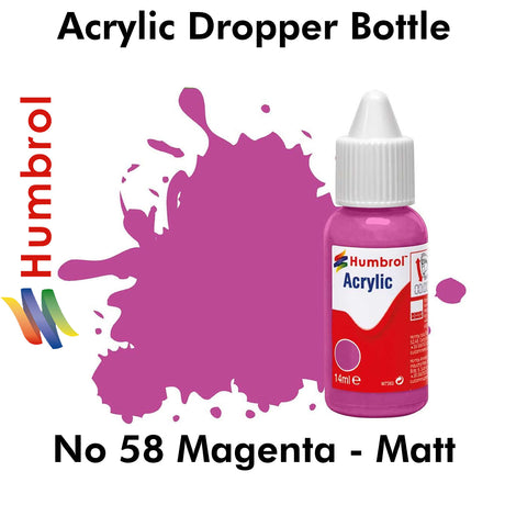 Acrylic Dropper  - No 58 Magenta - Matt | Humbrol | DB0058