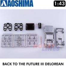 Load image into Gallery viewer, AOSHIMA 1/43 Back to the Future Part 3 Delorean Pull Back &amp; Go Railroad 05477
