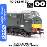 Class 22 D6356 BR Green SYP H/C Boxes - DCC Fitted | Dapol | 4D-012-012D