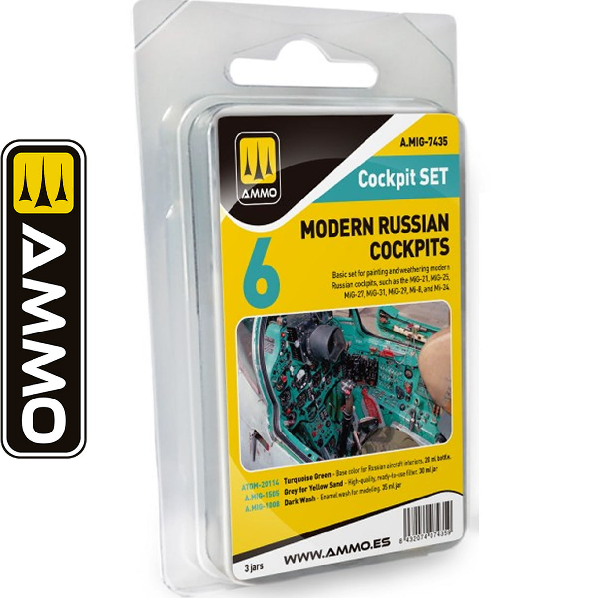 Modern Russian Cockpits - Set 6  | AMMO by Mig Jimenez | MIG7435