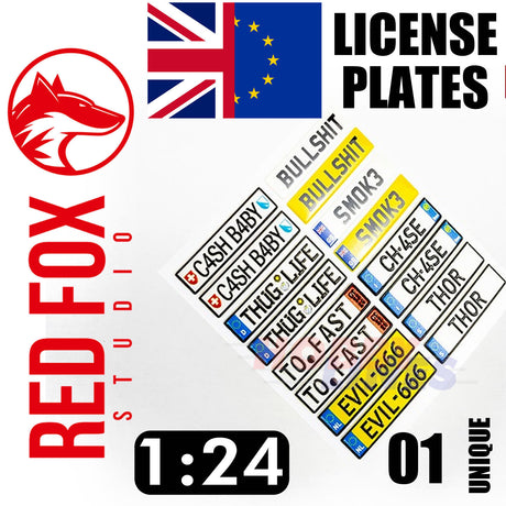 1/24 Unique License plates vol.01 (EU form)