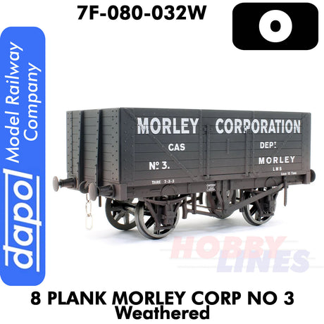 8 Plank Wagon Morley Corp No 3 Weathered | Dapol | 7F-080-032W