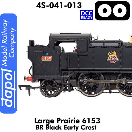 LARGE PRAIRIE 6153 BR Black Early Crest DCC Ready Locomotive | Dapol | 4S-041-013