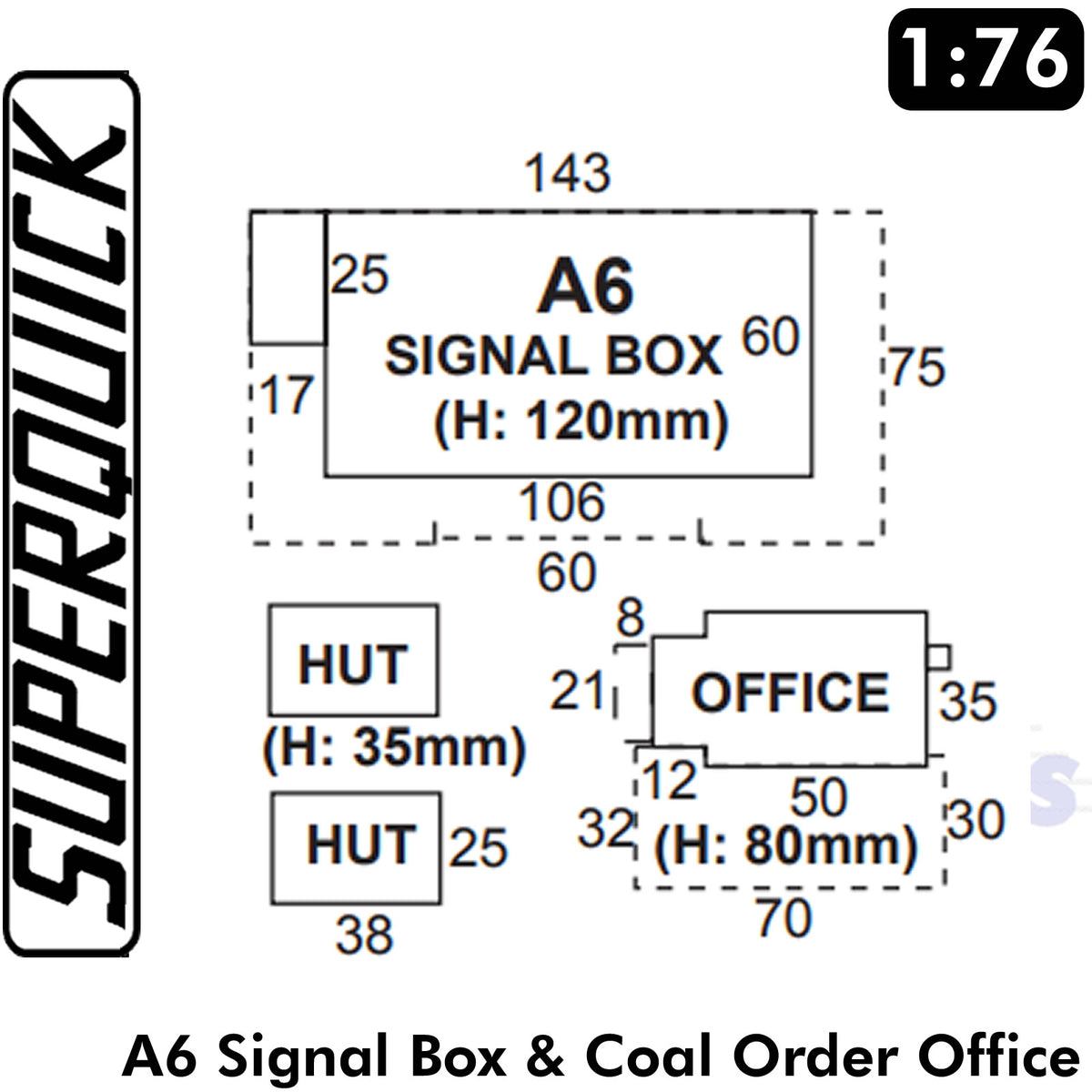 SIGNAL BOX A6 1:72 Scale OO HO Gauge Railways Building Series A A06 SuperQuick