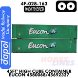 45ft Container High Cube Eucon Weathered 4580068 / 45692327 | Dapol |4F-028-163