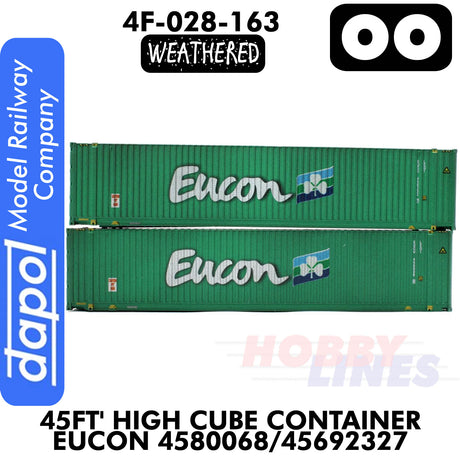 45ft Container High Cube Eucon Weathered 4580068 / 45692327 | Dapol |4F-028-163
