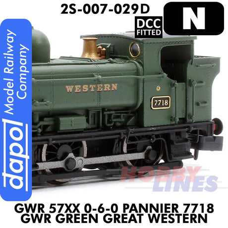 Great Western Railway - 57XX 0-6-0 Pannier 7718 Green Great Western - DCC Fitted | Dapol | 2S-007-029D
