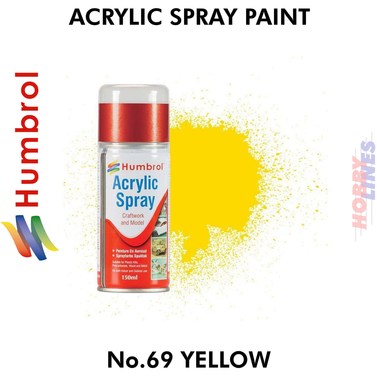 No 69 Yellow 150ML Humbrol Sprays 