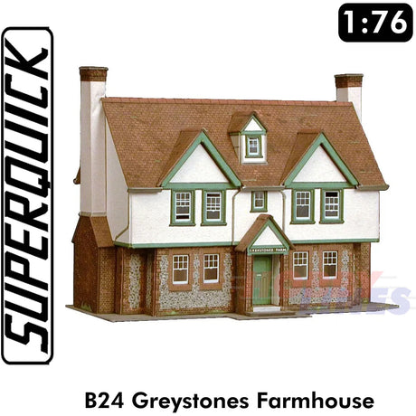 GREYSTONES FARMHOUSE 1:72 OO HO Gauge Railways Building Series B B24 SuperQuick