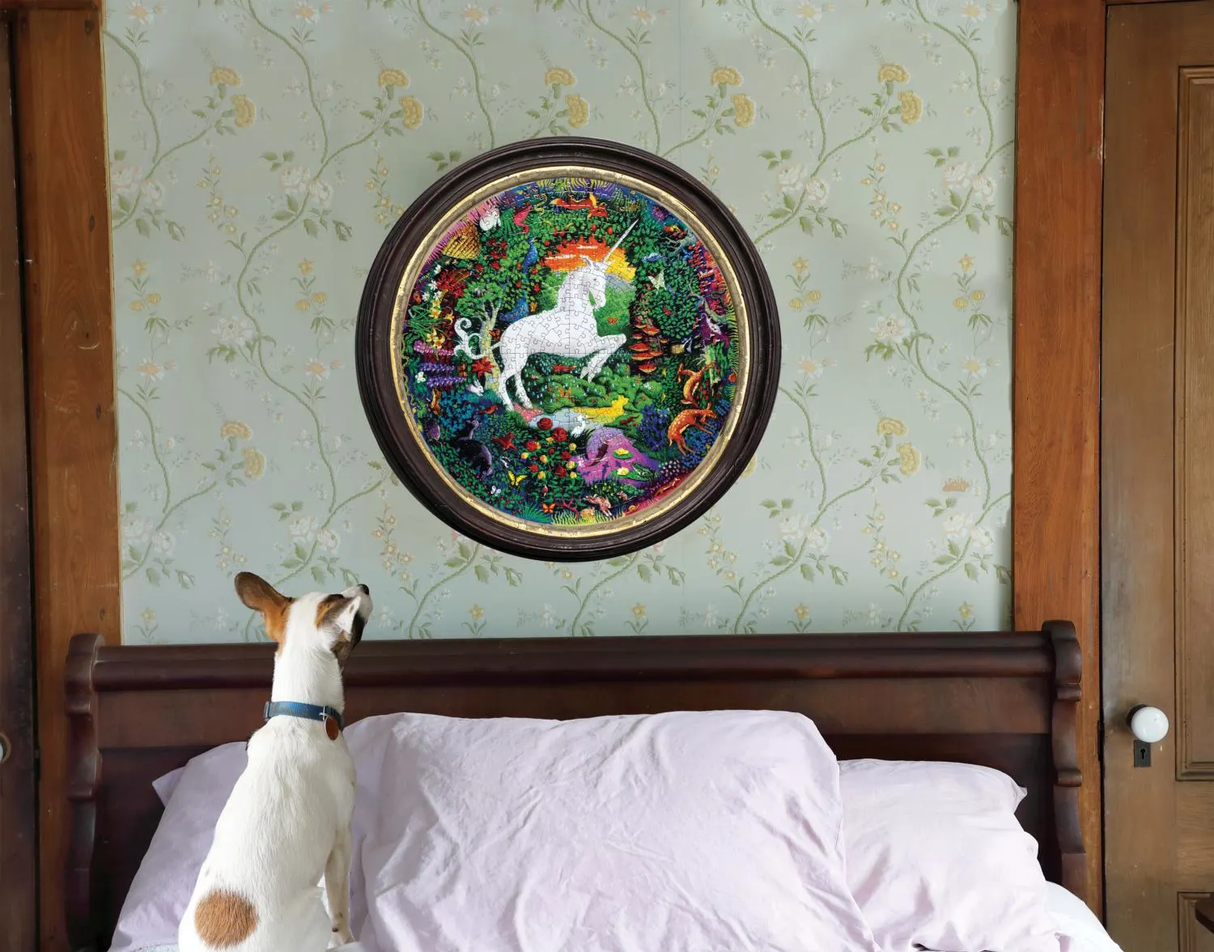 Unicorn Garden - 500pc Round Puzzle | eeBoo | PZFUNG