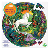 Unicorn Garden - 500pc Round Puzzle | eeBoo | PZFUNG