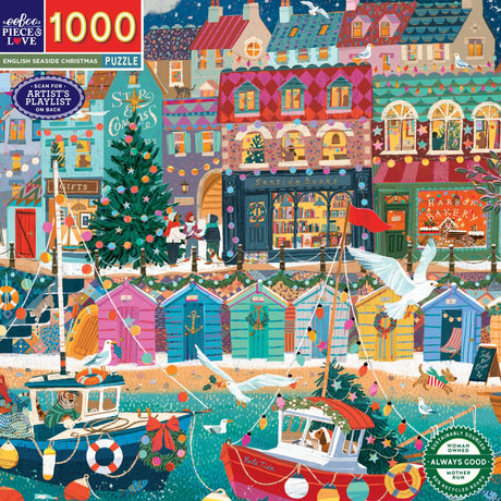 English Seaside Christmas - 1000pc Puzzle | eeBoo | PZT799