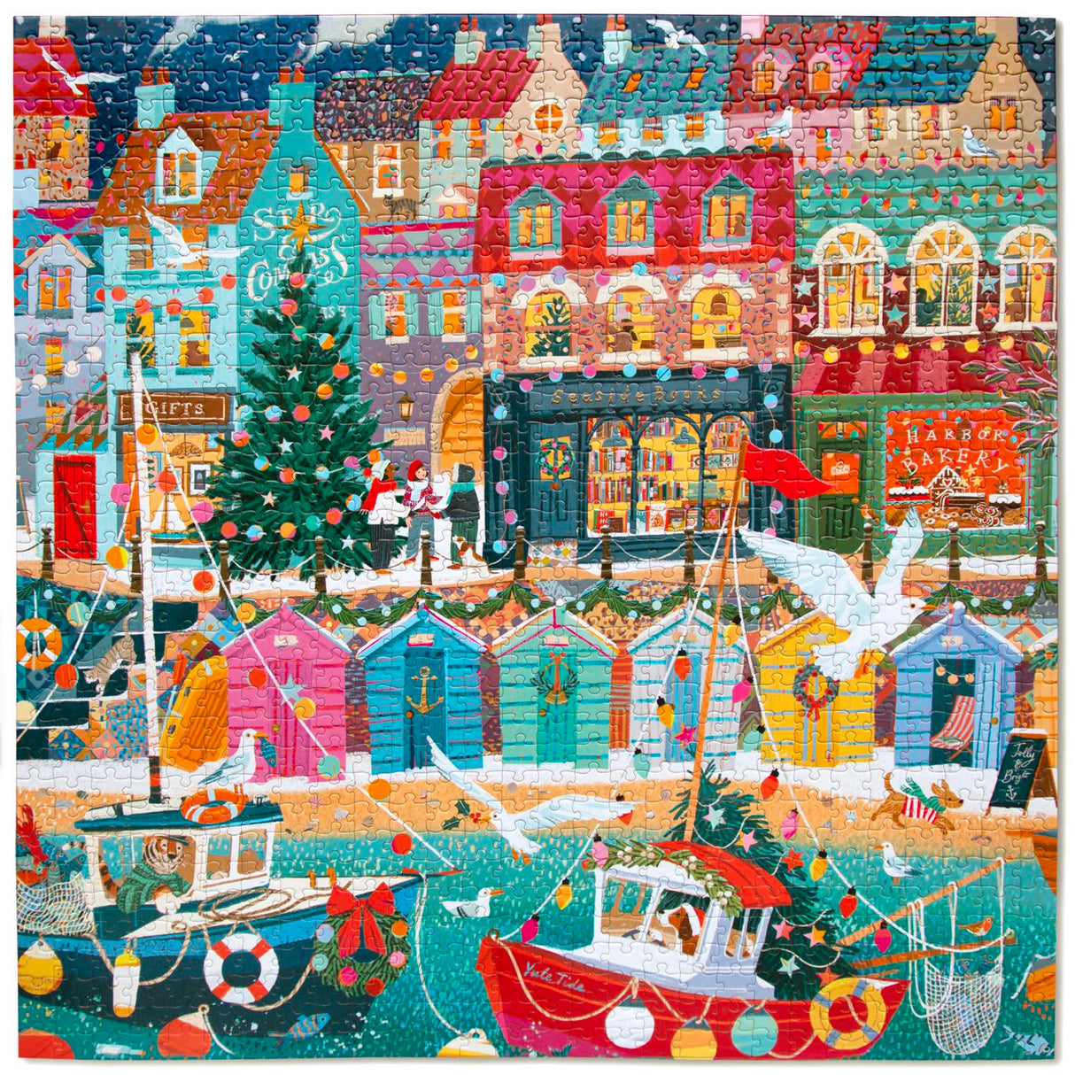 English Seaside Christmas - 1000pc Puzzle | eeBoo | PZT799