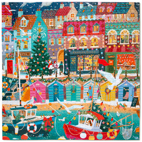 English Seaside Christmas - 1000pc Puzzle | eeBoo | PZT799