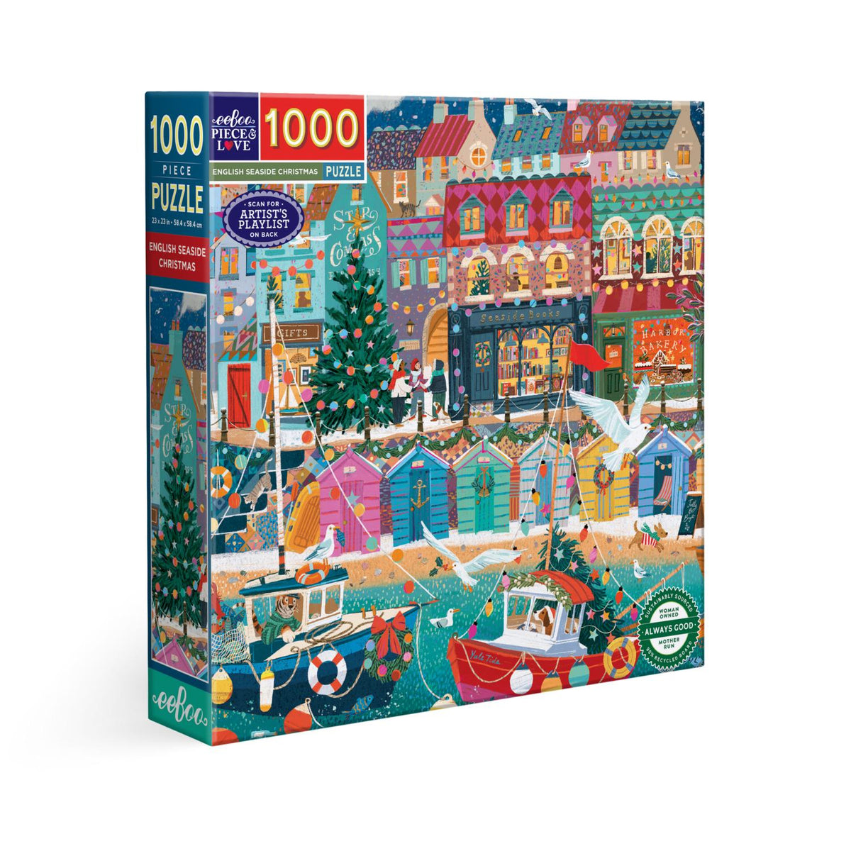 English Seaside Christmas - 1000pc Puzzle | eeBoo | PZT799