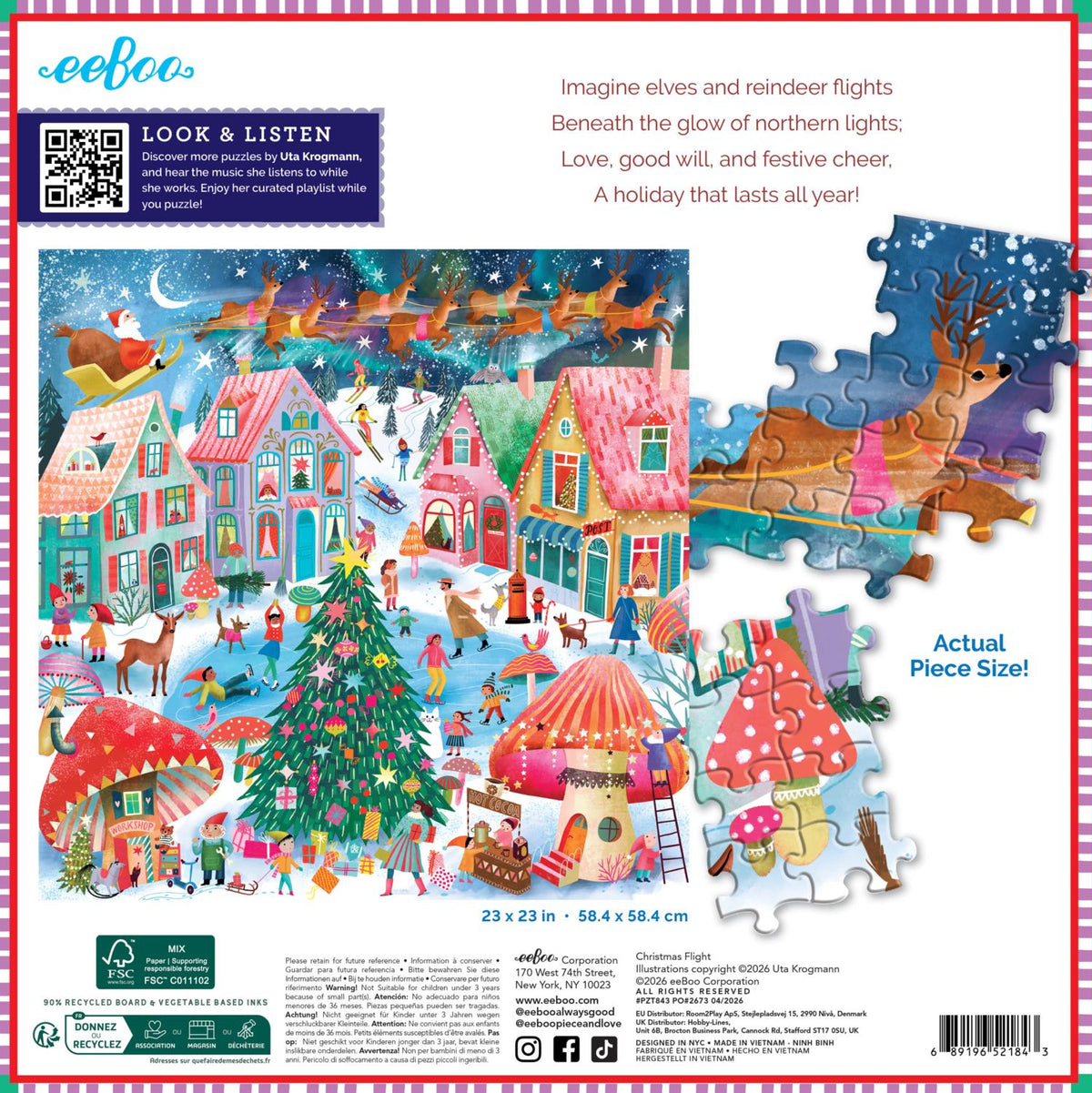 Christmas Flight - 1000pc Puzzle | eeBoo | PZT843