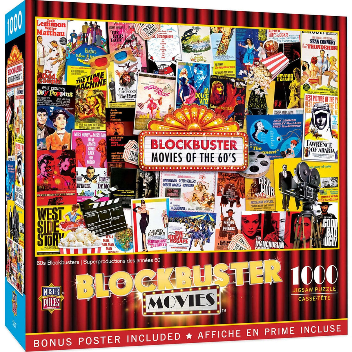 BLOCKBUSTER MOVIES 60's 1000pc Masterpieces Jigsaw Puzzle 72201