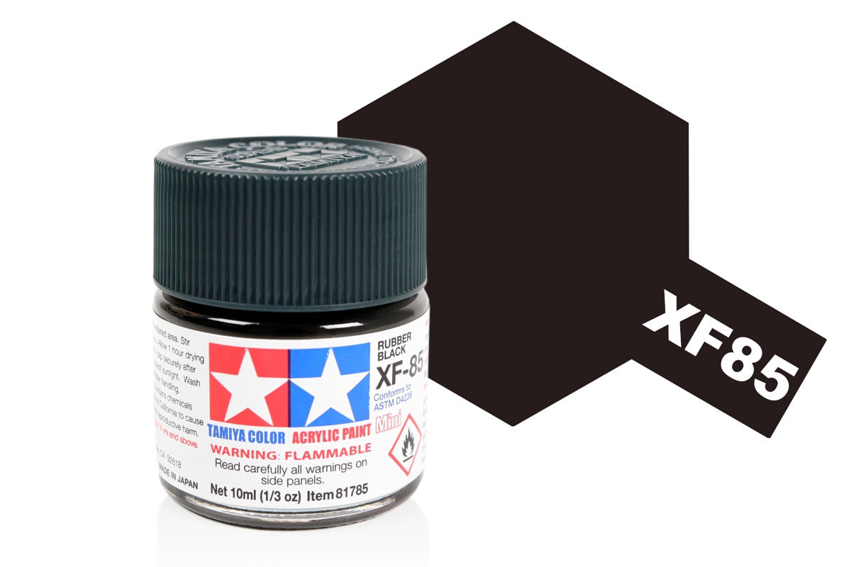 Acrylic Mini Paint -  Xf-85 Rubber Black | Tamiya | TM81785
