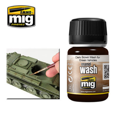 MIG1005 Dark brown green vehicle Weathering wash | 35ml jar | Ammo by Mig Jimenez