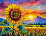 SUNFLOWER SUNSET LIMITED RELEASE 1000pc SPRINGBOK Jigsaw Puzzle 11258