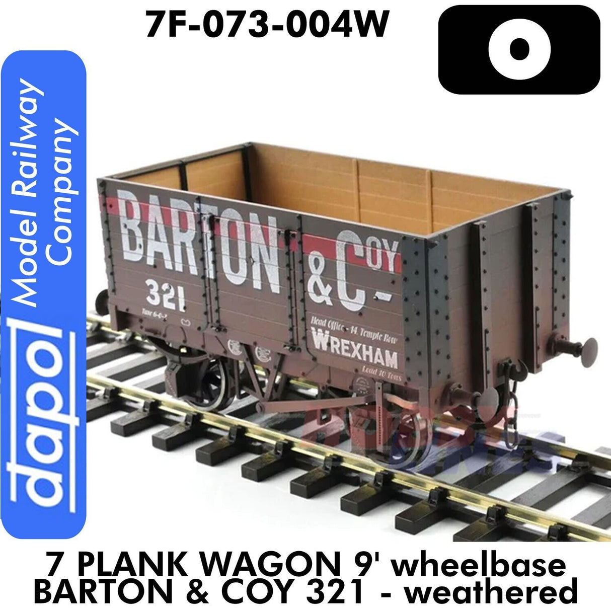 7 Plank Wagon 9' wheelbase  WB Barton & Coy 321 - weathered | Dapol | 7F-073-004W