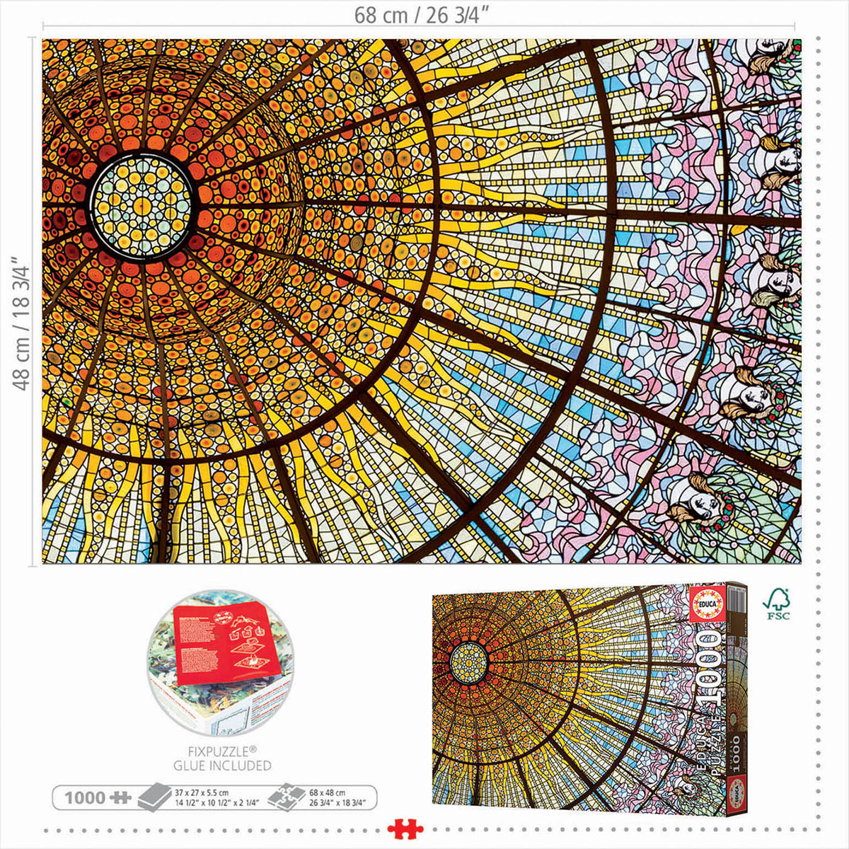 Palace Of Catalan Music 1000 Piece Jigsaw Puzzle | Educa | 19256
