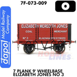 7 Plank 9' Wheelbase Elizabeth Jones No 3 | Dapol | 7F-073-009
