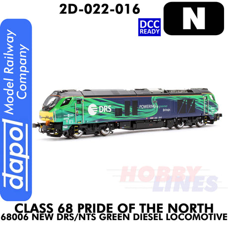 Class 68 Pride of the North  68006 New DRS/NTS Green Diesel - DCC ready | Dapol | 2D-022-016