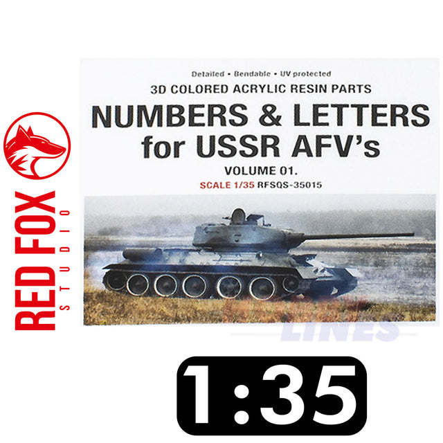 Numbers Letters USSR AFV’s vol.01 1:35 3D Acrylic Colored Resin RFSQS-35015