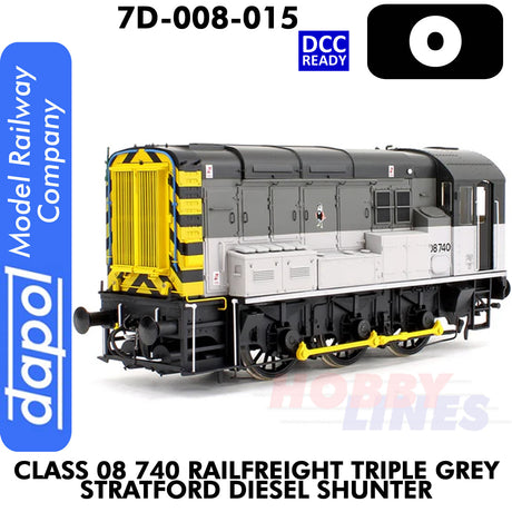 Class 08 740 Rail freight Triple Grey Stratford Diesel Shunter - DCC Ready | Dapol | 7D-008-015