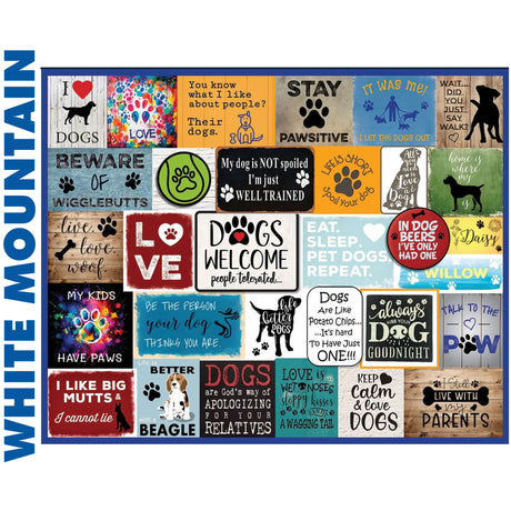 I LOVE DOGS 1000 pc super deluxe Jigsaw Puzzle WHITE MOUNTAIN 1926pz