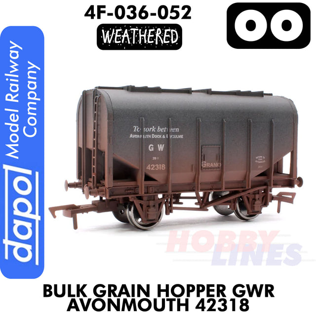Bulk Grain Hopper GWR Avonmouth 42318 - Weathered | Dapol | 4F-036-052