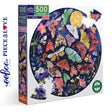 Moths 500 pc Round Puzzle | eeBoo |  PZFMOT