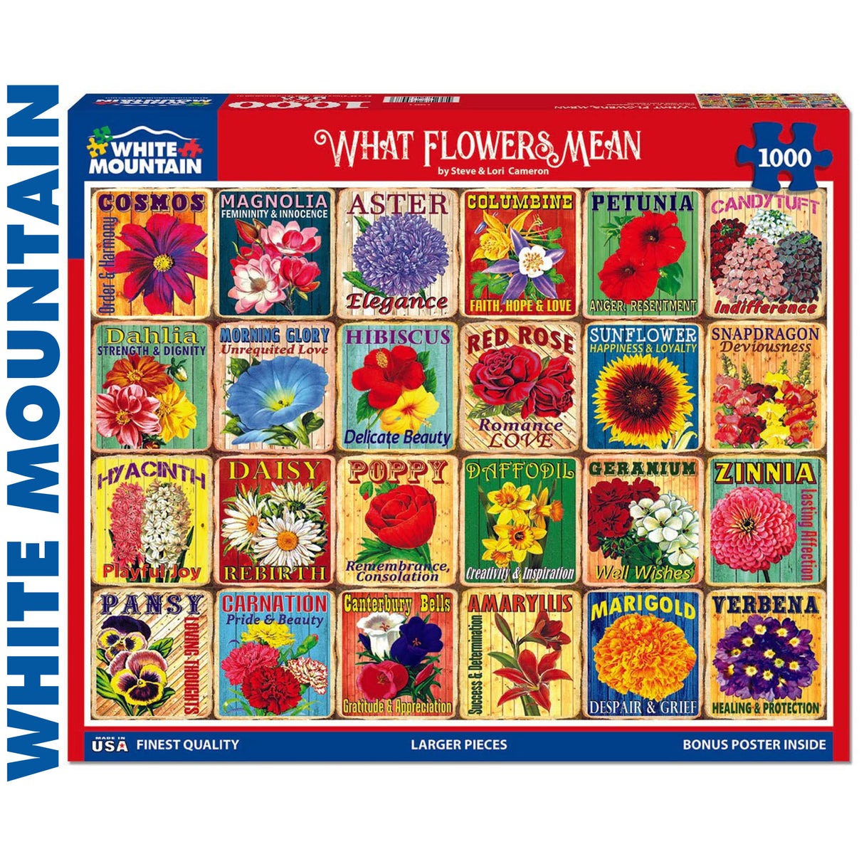 What Flowers Mean - 1000pc Puzzle | White Mountain | 1967pz