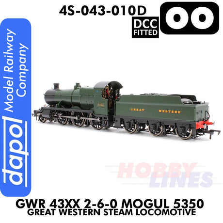 Great Western Railway - 43xx 2-6-0 Mogul 5350 Great Western -DCC - 1:76 OO | Dapol | 4S-043-0010D