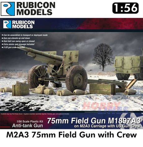 M2A3 75mm Field Gun with Crew US Military | Rubicon Model | 280127