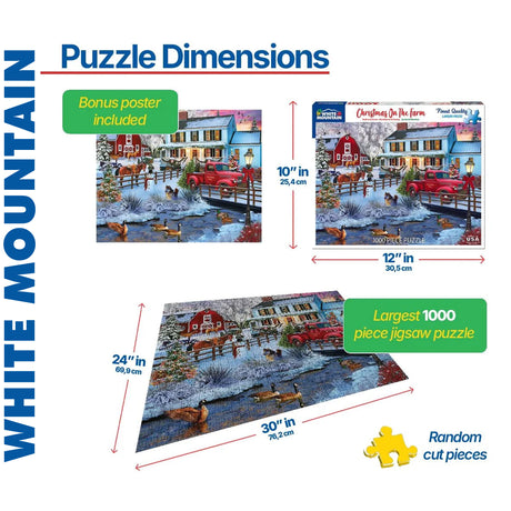 Christmas on the Farm - 1000pc Puzzle | White Mountain | 1716pz