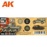 3G Special Set - British Army Colours - Tunisia, Sicily and Italy 1943-45 - 3 x 17ml Acrylic Paint  | AK interactive | AK11677