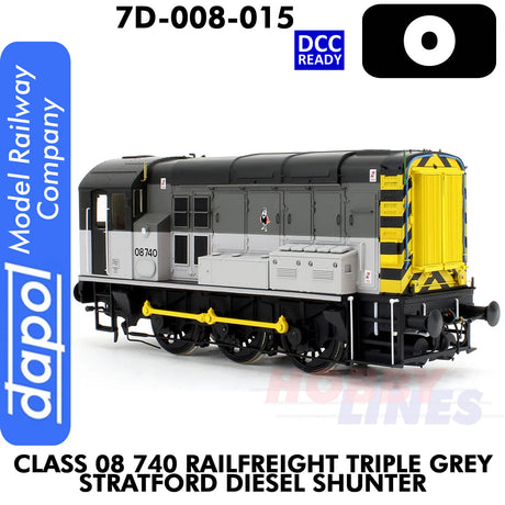 Class 08 740 Rail freight Triple Grey Stratford Diesel Shunter - DCC Ready | Dapol | 7D-008-015